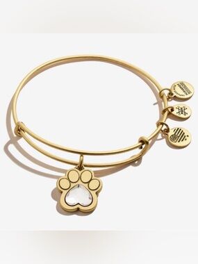 ALEX AND ANI CRYSTAL PAW PRINTS OF LOVE CHARM BANGLE